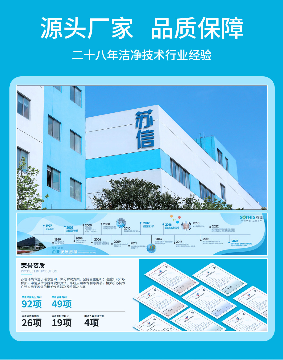 源头厂家品质保障,二十八年洁净技术行业经验